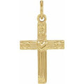 14K Yellow Gold Youth Cross Pendant
