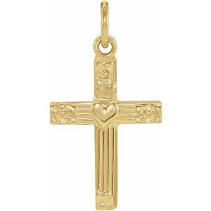 14K Yellow Gold Youth Cross Pendant