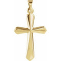14K Yellow Gold 22.5x16 mm Cross Pendant