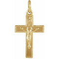 14K Yellow Gold 14x9 mm Youth Crucifix Pendant
