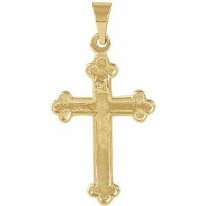 14K Yellow Gold 18.5x12.5 mm Cross Pendant