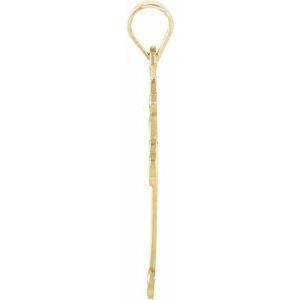 14K Yellow Gold 18.5x12.5 mm Cross Pendant