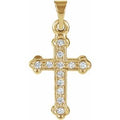 14K Yellow Gold 1/10 CTW Natural Diamond Cross Pendant