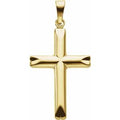14K Yellow Gold 25x17 mm Hollow Cross Pendant