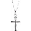 10K White Gold Cross Ash Holder Pendant