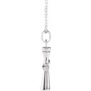 10K White Gold Cross Ash Holder Pendant