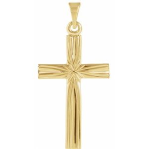 14K Yellow Gold 22x14 mm Cross Pendant