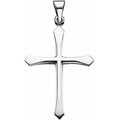14K White Gold 28.5x21 mm Cross Pendant