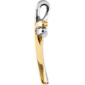14K Yellow/White Gold 27x19 mm Cross Pendant