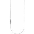 14K White Gold Infinity-Inspired Off-Center Sideways Cross 16" Necklace