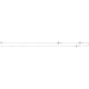 14K White Gold 1/4 CTW Natural Diamond 3-Station Cross 16-18” Necklace