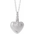 Sterling Silver Heart Ash Holder 18" Necklace
