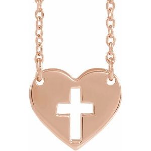 Pierced Cross Heart Necklace