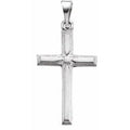 14K White Gold 19x12.5 mm Cross Pendant