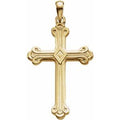 14K Yellow Gold 32x22 mm Cross Pendant