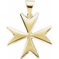 14K Yellow Gold Maltese Cross Pendant
