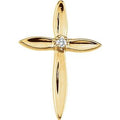 14K Yellow Gold .02 CTW Natural Diamond Cross Lapel Pin