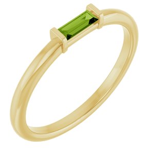 14K Yellow Gold Natural Peridot Stackable Ring