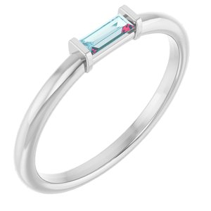 Sterling Silver Natural Sky Blue Topaz Stackable Ring