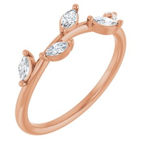 14K Rose Gold 1/4 CTW Lab Grown Diamond Leaf Ring