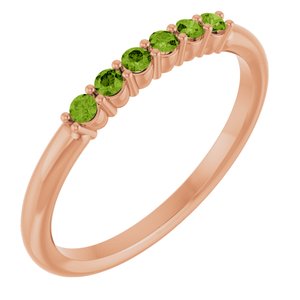 14K Rose Gold Natural Peridot Stackable Ring