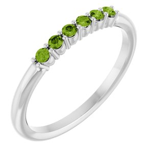 Sterling Silver Natural Peridot Stackable Ring