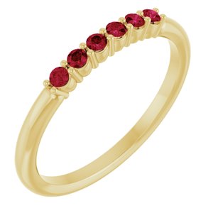 14K Yellow Gold Natural Ruby Stackable Ring