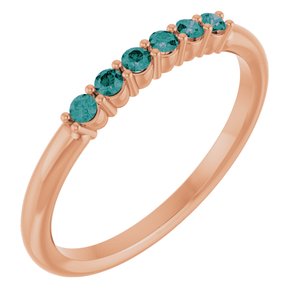 14K Rose Gold Natural Alexandrite Stackable Ring