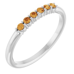 Sterling Silver Natural Citrine Stackable Ring