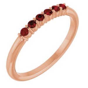 14K Rose Gold Natural Mozambique Garnet Stackable Ring   
