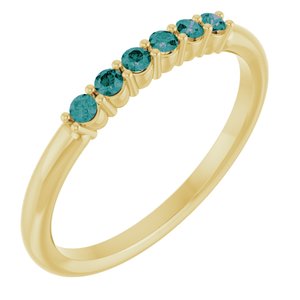 14K Yellow Gold Natural Alexandrite Stackable Ring 