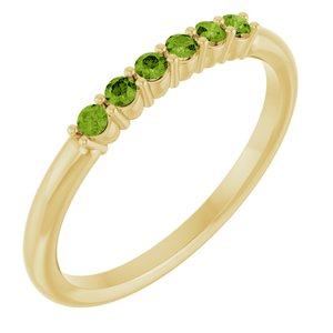 14K Yellow Gold Natural Peridot Stackable Ring