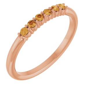 14K Rose Gold Natural Citrine Stackable Ring