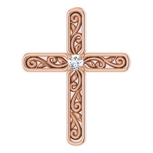 Sculptural Solitaire Cross Pendant