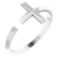 14K White Gold Negative Space Cross Ring