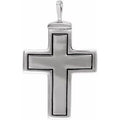 10K White Gold 26x16.5 mm Cross Ash Holder Pendant