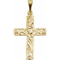 14K Yellow Gold 20.5x15 mm Cross Pendant