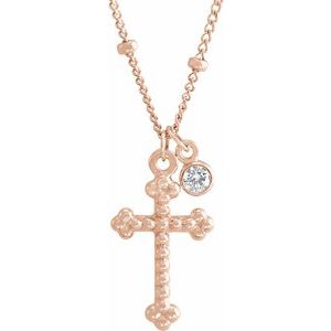 Accented Beaded Cross Necklace