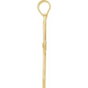 14K Yellow Gold 18x13 mm Cross Pendant