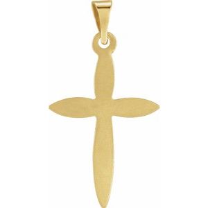 14K Yellow Gold 18x13 mm Cross Pendant