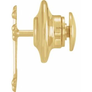 14K Yellow Gold Cross Lapel Pin